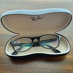 Ray-Ban Black and Silver Eyeglasses